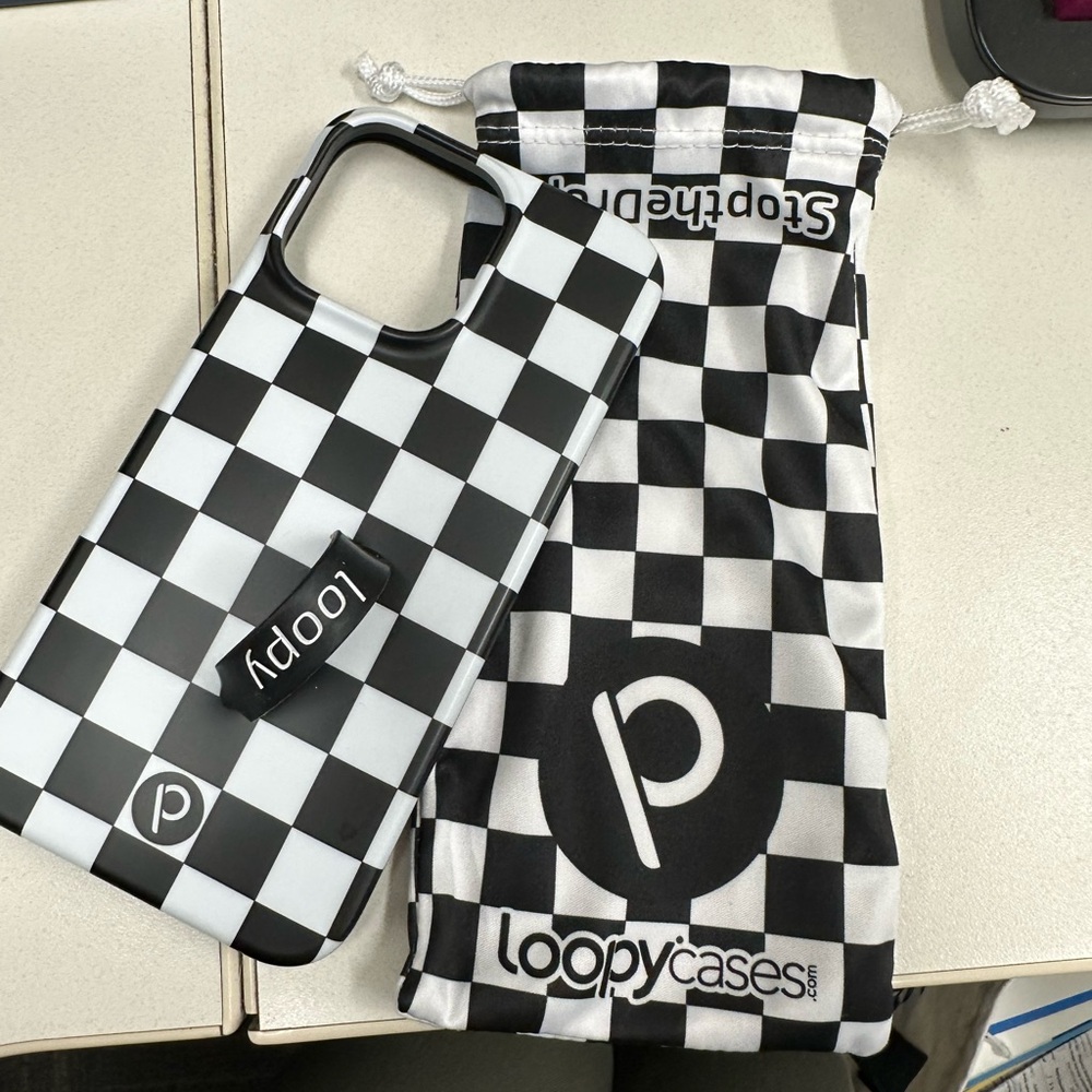 🚫SOLD🚫Loopy Case Black and White Checkered iPhone 14 Pro Max